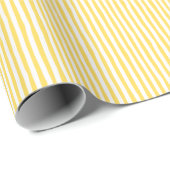 Yellow & White Wonky Stripes Cadeaupapier (Rol Hoek)