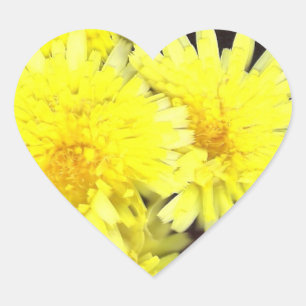 Yellow Wild Flowers Heart Hart Sticker