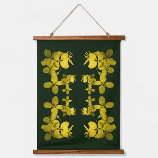  Yellow Wild Geranium Abstract Hangend Wandkleed (Voorkant)