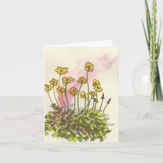 Yellow Wild Poppy Greeting Card Bedankkaart (Voorkant)