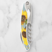 Yellow Wild Sunflowers with Bee Photograph Kurkentrekker (Achterkant)