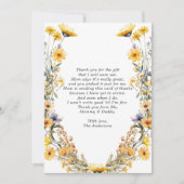 Yellow Wildflower Baby shower dank u kaart (Voorkant)