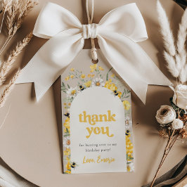 Yellow Wildflower Bee Favoriet Tags Cadeaulabel