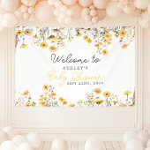 Yellow Wildflower Boho Baby shower Welkom Spandoek