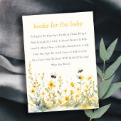 Yellow Wildflower Bumble Bijenboeken voor Baby sho Informatiekaartje
