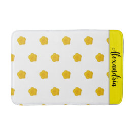Yellow Wildflower customizable  Photo Bath Mat
