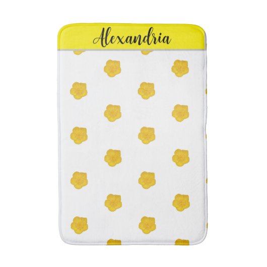 Yellow Wildflower customizable  Photo Bath Mat (Voorkant Verticaal)