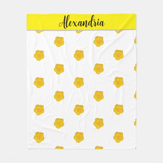 Yellow Wildflower customizable  Photo Fleece blank Deken (Voorkant)