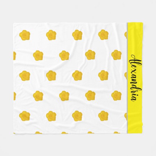 Yellow Wildflower customizable Photo Fleece blank Deken (Voorkant (Horizontaal))