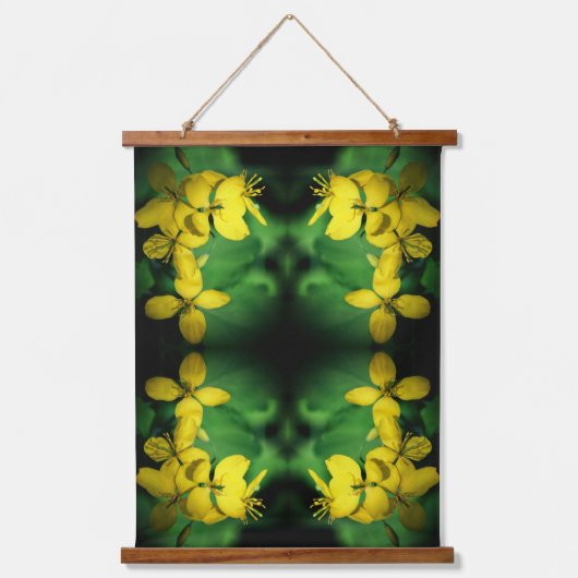 Yellow Wildflower Geranium Abstract Hangend Wandkleed (Voorkant)