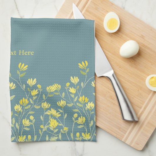  Yellow Wildflower Theedoek (Quarter Fold)