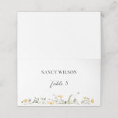 Yellow Wildflower Vrijgezellenfeest Place Card Plaatskaartje (Buitenkant ongevouwen)