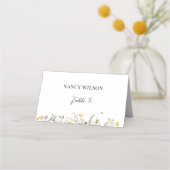 Yellow Wildflower Vrijgezellenfeest Place Card Plaatskaartje (Voorkant)