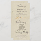 Yellow Wildflower Wedding Programma (Voorkant / Achterkant)