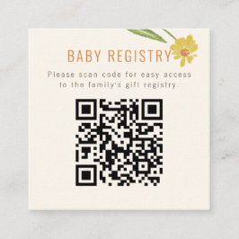Yellow Wildflowers Baby Registry Informatiekaartje