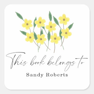 Yellow Wildflowers - Dit boek behoort tot Vierkante Sticker