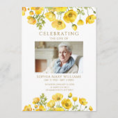 Yellow Wildflowers Funeral Order of Service Programmakaart (Voorkant)