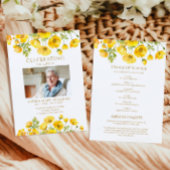 Yellow Wildflowers Funeral Order of Service Programmakaart