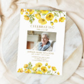 Yellow Wildflowers Funeral Order of Service Programmakaart