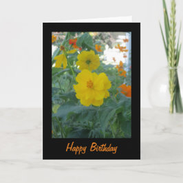 Yellow Wildflowers Happy Birthday Kaart