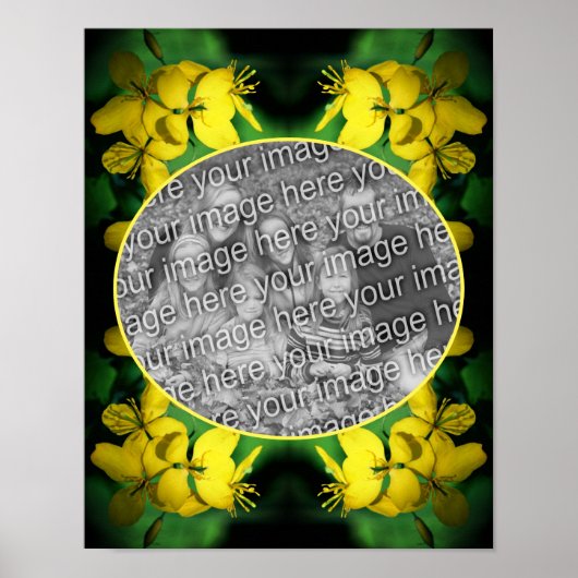 Yellow Wildflowers Lijst Creëer Uw eigen foto Poster (Voorkant)