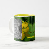 Yellow Wildflowers Lijst Uw foto toevoegen Tweekleurige Koffiemok (Voorkant links)