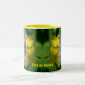 Yellow Wildflowers Lijst Uw foto toevoegen Tweekleurige Koffiemok (Center)