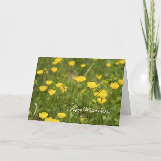 Yellow Wildflowers Moederdag Kaart (Voorkant)