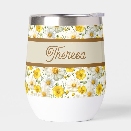 Yellow Wildflowers Pattern Monogram Name (Links)