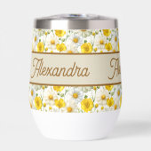Yellow Wildflowers Pattern Monogram Name (Voorkant)