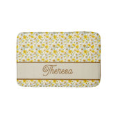 Yellow Wildflowers Pattern Monogram Name Badmat (Voorkant)