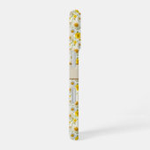 Yellow Wildflowers Pattern Monogram Name iPhone 16 Hoesje (Rechterkant)