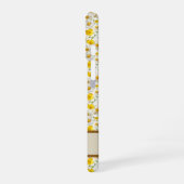 Yellow Wildflowers Pattern Monogram Name iPhone 16 Hoesje (Linkerkant)