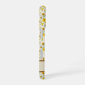 Yellow Wildflowers Pattern Monogram Name iPhone 16 Hoesje (Rechterkant)
