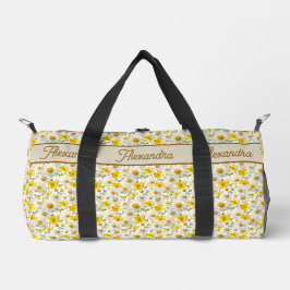 Yellow Wildflowers Pattern Monogram Name Plunjezak