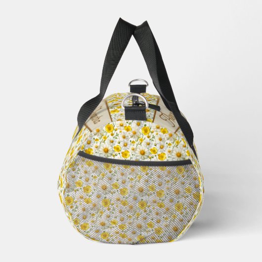 Yellow Wildflowers Pattern Monogram Name Plunjezak (Rechts)