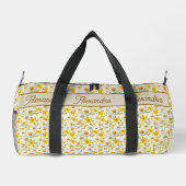 Yellow Wildflowers Pattern Monogram Name Plunjezak (Achterkant)