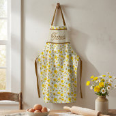 Yellow Wildflowers Pattern Monogram Name Schort