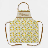 Yellow Wildflowers Pattern Monogram Name Schort (Voorkant)