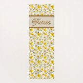 Yellow Wildflowers Pattern Monogram Name Yogamat (Achterkant)