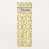 Yellow Wildflowers Pattern Monogram Name Yogamat (Voorkant)