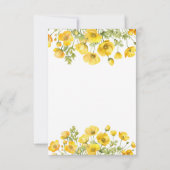 Yellow Wildflowers Sympathy Memory Dank je wel kaa Bedankkaart (Achterkant)