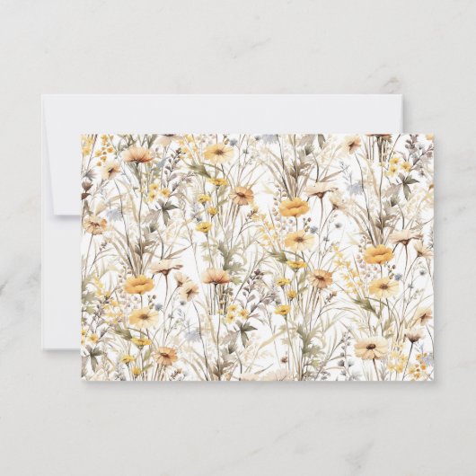  Yellow Wildflowers Vrijgezellenfeest Bedankkaart (Achterkant)