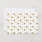 Yellow Wildflowers Zonnebloemen Huwelijk RSVP Kaar (Achterkant)