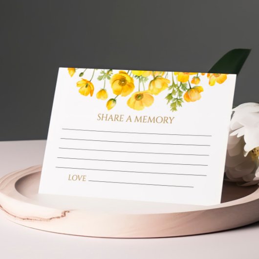 Yellow Wilflowers Funeral Share a Memory Kaart