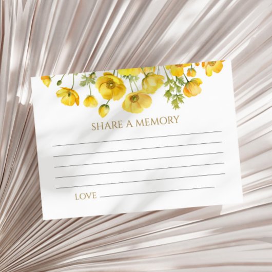 Yellow Wilflowers Funeral Share a Memory Kaart