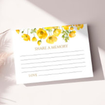 Yellow Wilflowers Funeral Share a Memory Kaart