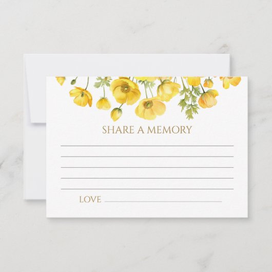 Yellow Wilflowers Funeral Share a Memory Kaart (Voorkant)