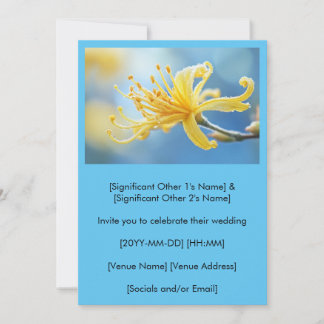Yellow Witchhazel Wedding Invitation Kaart