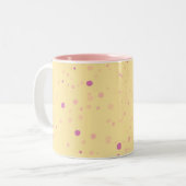 Yellow with Pink Speckles Tweekleurige Koffiemok (Voorkant links)